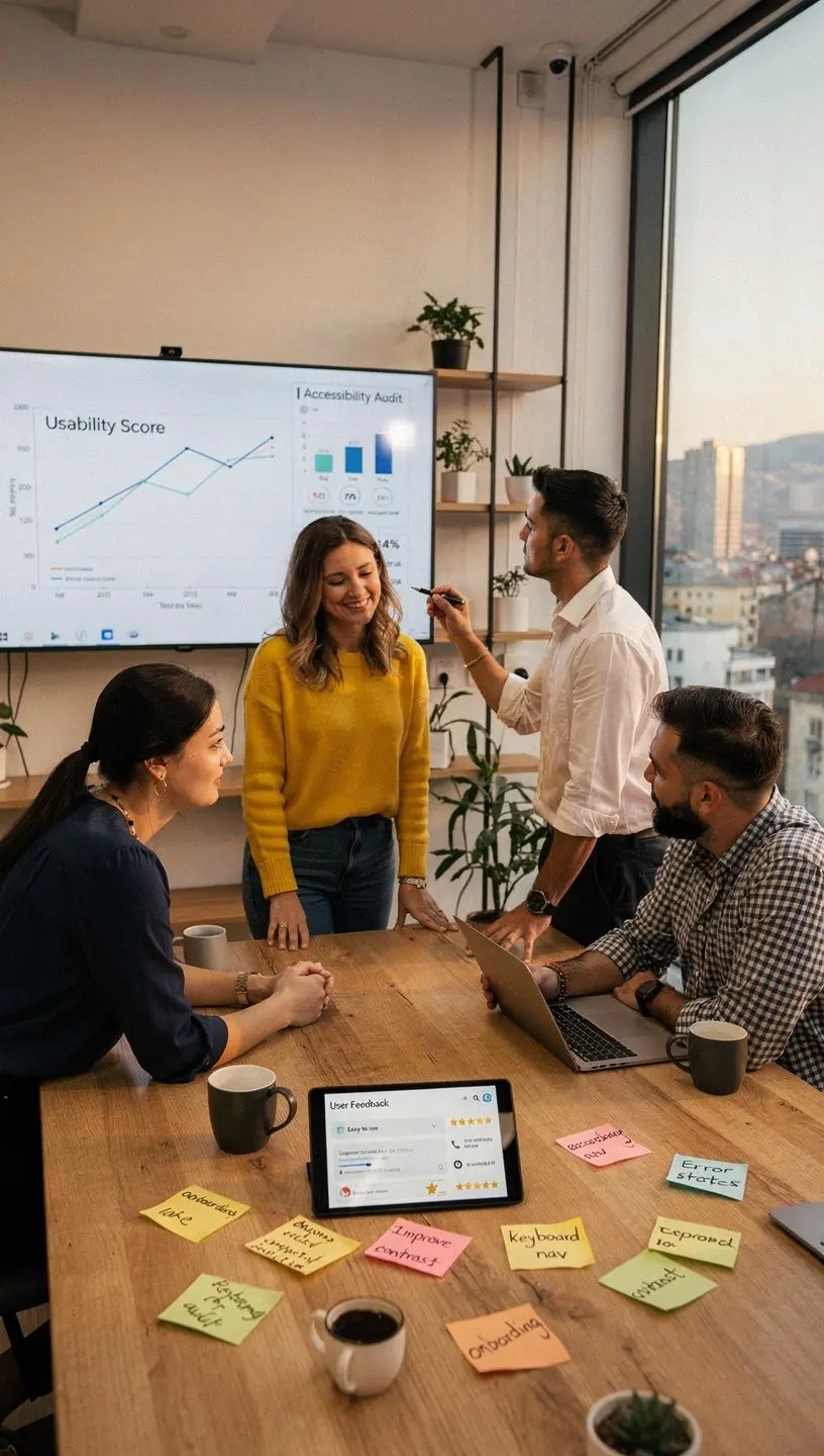 Captură de ecran cu setări de accesibilitate activate într-un program informatic.